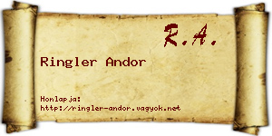 Ringler Andor névjegykártya