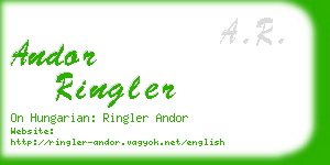 andor ringler business card